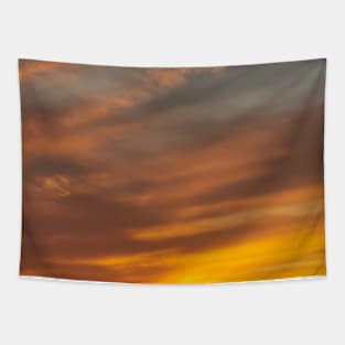 fire orange sunset Tapestry