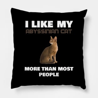 I Like My Abyssinian Cat More Than Most People Pillow