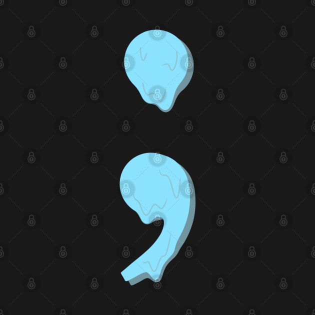 dripping/melting semicolon in pastel blue by acatalepsys 