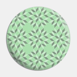 Celadon Carpenters Wheel Patchwork Pattern Pin