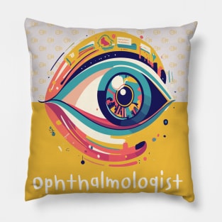 Ophthalmologist yellow background Brafdesign Pillow