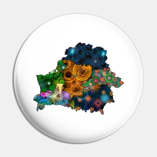 Spirograph Patterned Belarus Oblasts Map Pin