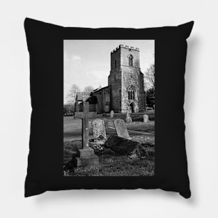 Hadstock Church in BW, Essex, UK Pillow