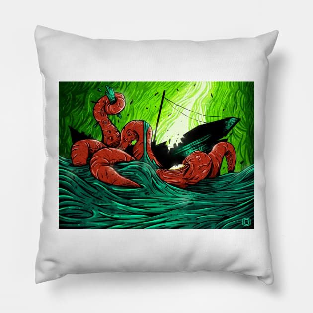 The Kraken's Might Pillow by ChrisGeocos