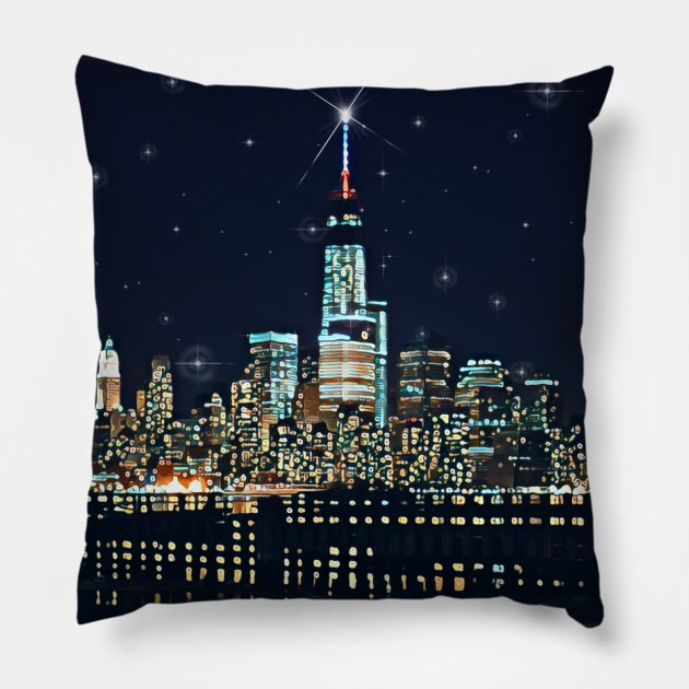 NYC Freedom Tower (New York City) Pillow by Unique Designs