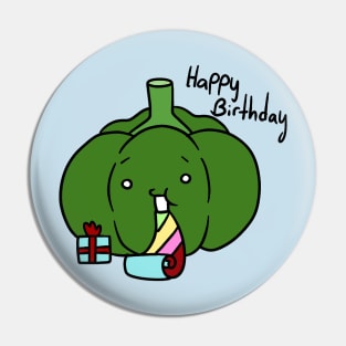 Happpy Birthday - Green Bell Pepper Pin