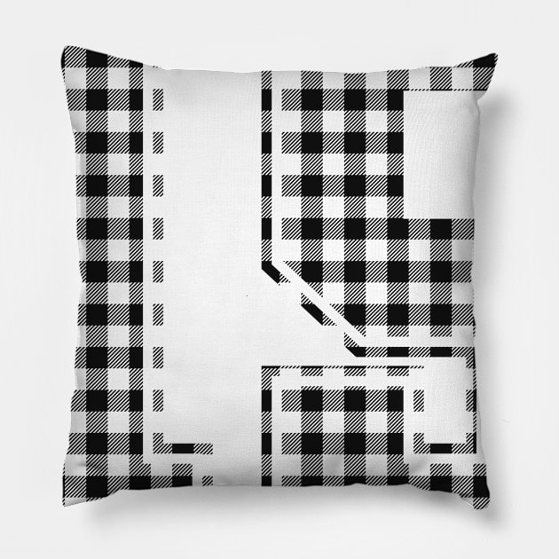 Plaid Number - 19 - Dark Pillow by tavare