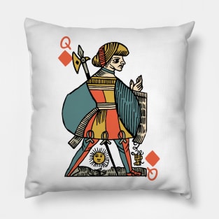 Character of Playing Card Queen of Diamonds Pillow