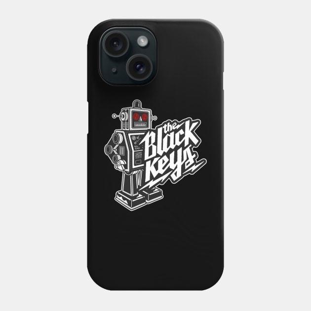 The Black Keys Retro Rockin' Red-Eyed Robot Tee (Double-Sided) Phone Case by Recondo76