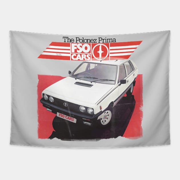 FSO POLONEZ - advert Tapestry by Throwback Motors