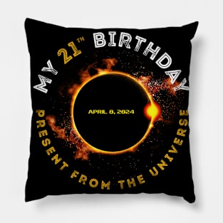 Solar Eclipse 2024 21th Birthday Present April 4 Totality Pillow