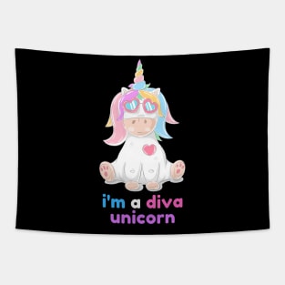 I am a diva unicorn Tapestry