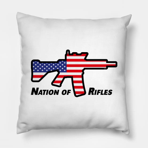 Nation Of Rifles (USA / United States Of America) Pillow by MrFaulbaum