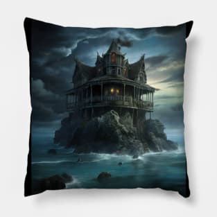 Sinister Seclusion: Dreadful Vacations Pillow