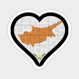 Cypriot Jigsaw Puzzle Heart Design - Gift for Cypriot With Cyprus Roots Magnet