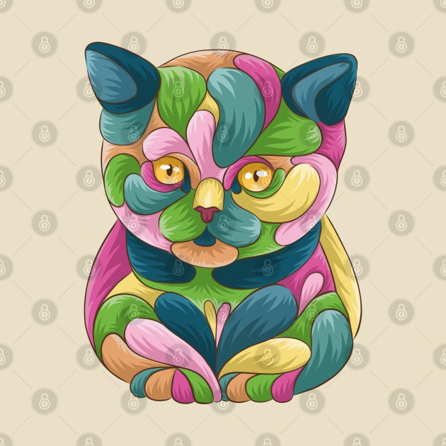 Colorful Kitten by Mako Design 