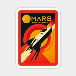 Mars Adventure Vintage Travel Poster Magnet