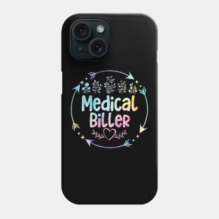 Medical Biller Medical billing specialist cute floral watercolor Phone Case