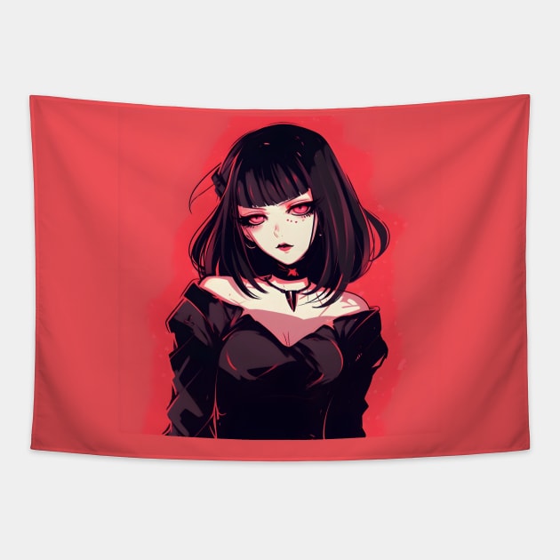 Dark Anime Girl Wall Art Anime Aesthetic Print Gothic Emo 