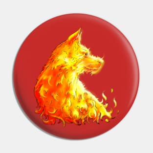 flame dog Pin