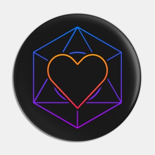 Trippy Psychedelic Rave | Heart Sacred Geometry Pin