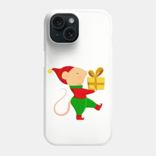 Cute Santa helper in Christmas elf costume. Phone Case