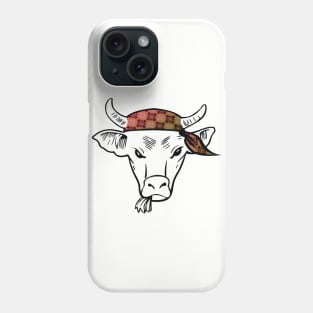 Cow with Bandana gifts, shirts, mugs, poster, cases Phone Case