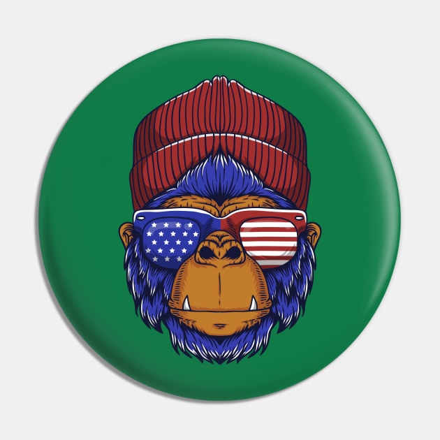 gorilla head USA illustration Pin by Mako Design 