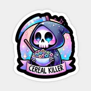 Cereal Killer Breakfast Cereal Bowl Cereals Skull Skeleton Magnet