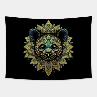 Mandala Panda Bear Illustration - Zen Animal Art Tapestry