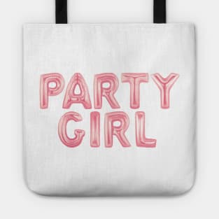 Party Girl Rose Gold Foil Balloons Fun Chic College Dorm Vibes Tote
