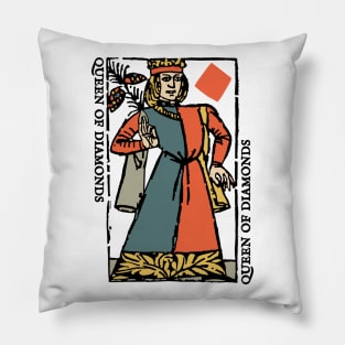 Character of Playing Card Queen of Diamonds Pillow