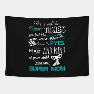 Super Mom Quote Tapestry