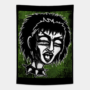 Punk Halftones (Green Version) Tapestry