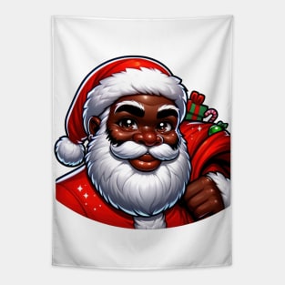 Black Santa, African American Santa Tapestry