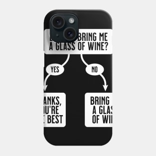 Bring Me A Glass Of Wine - Funny Cute Flowchart Phone Case