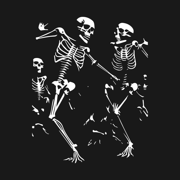 Funny skeletons dancing at the disco by lkn