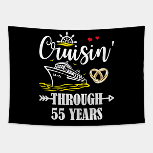 Cruising Through 55 Years Family 55th Anniversary Cruise Couple Tapestry