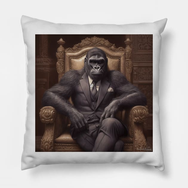 Gorilla- Cyberpunk Elegant Gorilla for Poster, Arts and T-Shirts Pillow by FantasyDesignArts