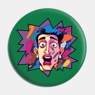 90s Retro Vibes Funny Man Pin