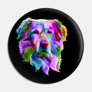 Pet Golden Retriever Art Pin