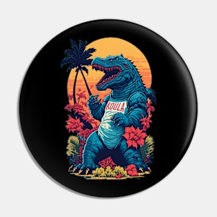 Retro Godzilla Pin