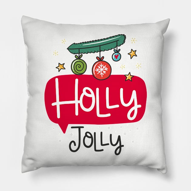 Holly Jolly Pillow by JoyFabrika