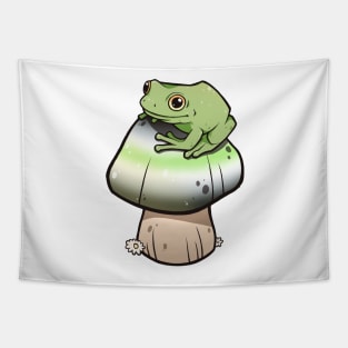 Agender Pride Mushroom Frog Tapestry