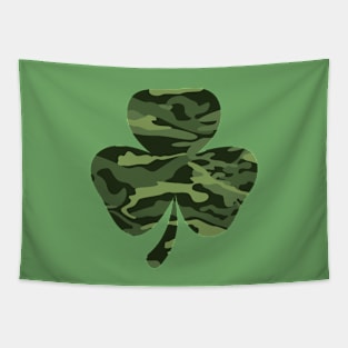 Clover Leaf with green camouflage pattern. Tapestry