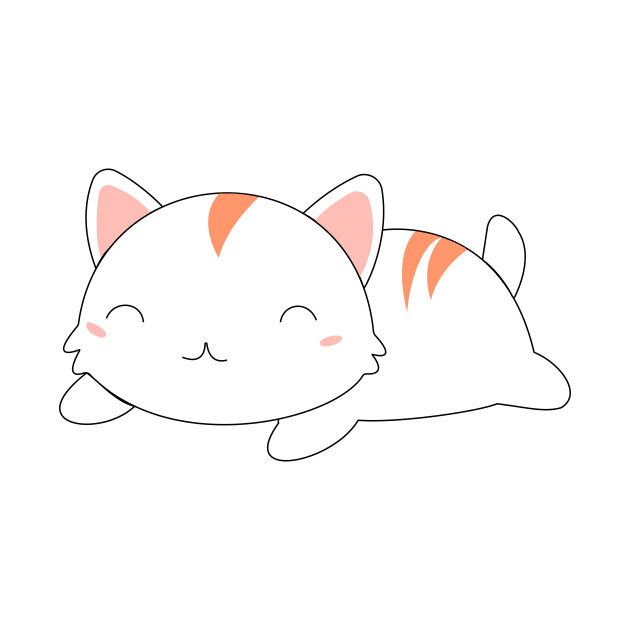 Happy Lazy Kitty w/ Stripe by octob3rvirus