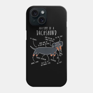 Black and Tan Dachshund Dog Anatomy Phone Case