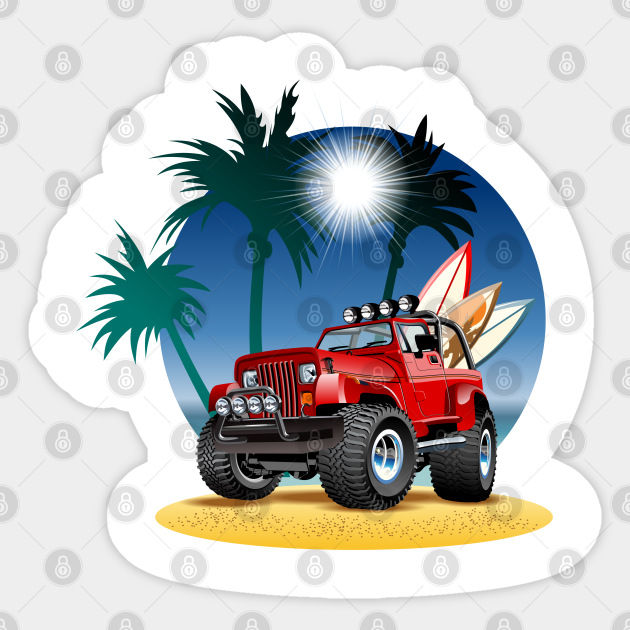Cartoon jeep - Cartoon Car - Sticker | TeePublic Cartoon jeep - Cartoon Car - Sticker | TeePublic