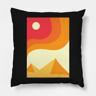 Minimalist Modern Desert Landscape Graphic Design Pillow