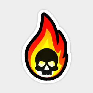 Skull in fire Magnet